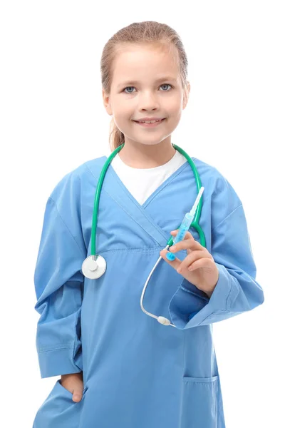 Little girl in doctor uniform Stock Picture