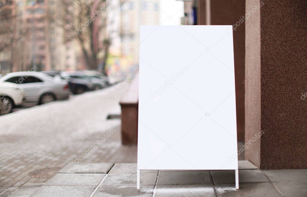 Advertising board on street