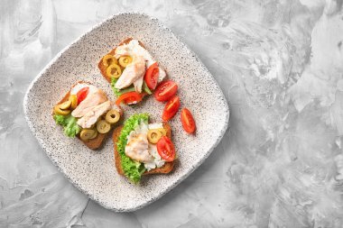 Lezzetli tavuk bruschettas