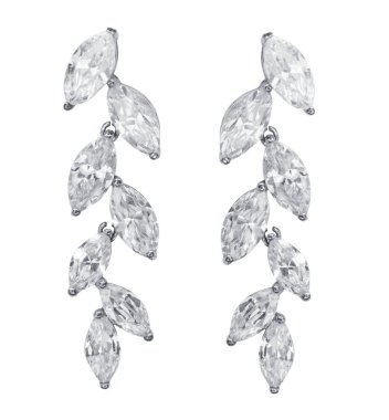 Çift beyaz arka plan üzerinde güzel küpe