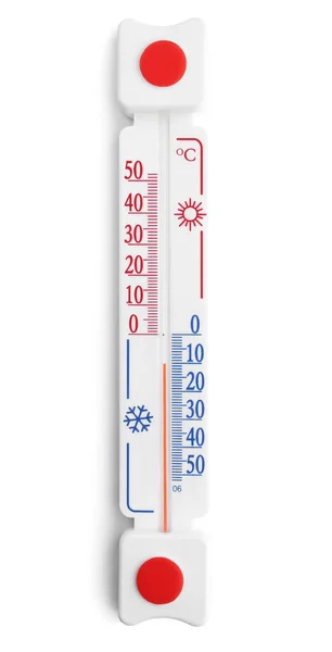 Pogody termometr na białym tle — Zdjęcie stockowe