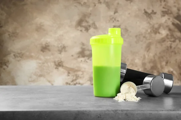Composition with protein powder — Stock Photo, Image