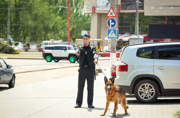 Security guard with dog