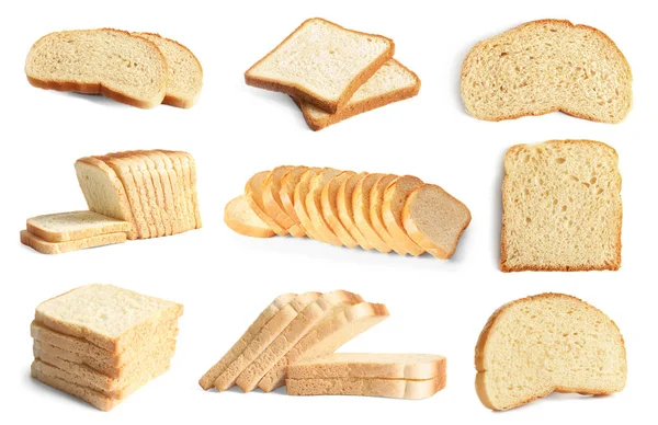 Set with slices of bread for toasting — Stock Photo, Image