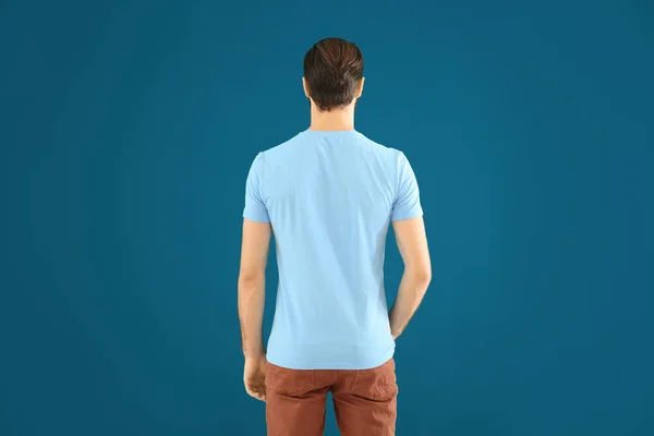 Young man in stylish t-shirt — Stock Photo, Image