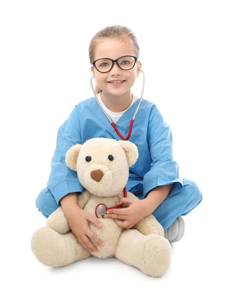 Little girl in doctor uniform Royalty Free Stock Images