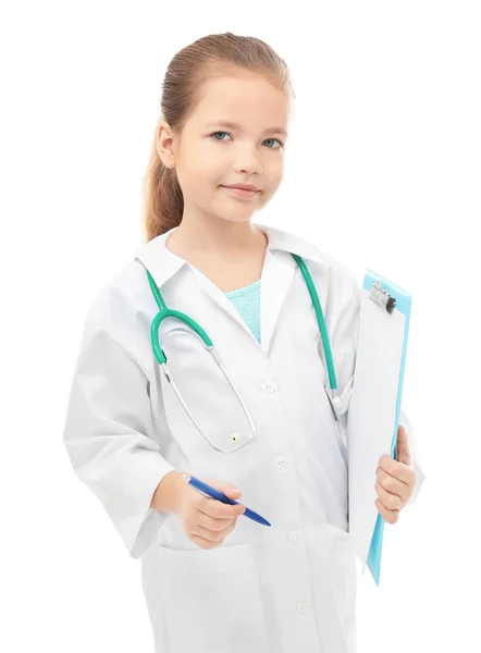 Little girl in doctor uniform Royalty Free Stock Photos