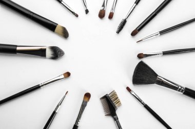 Profesyonel makyaj sanatçının farklı fırçalar 