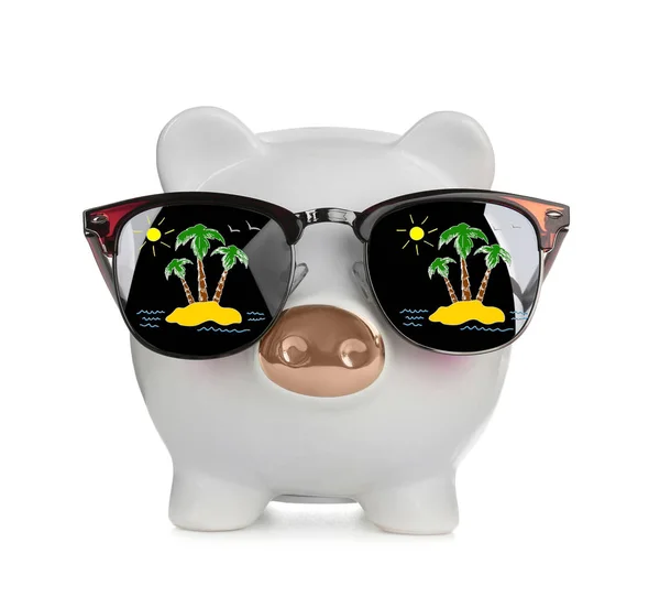 Piggy bank met reflectie — Stockfoto