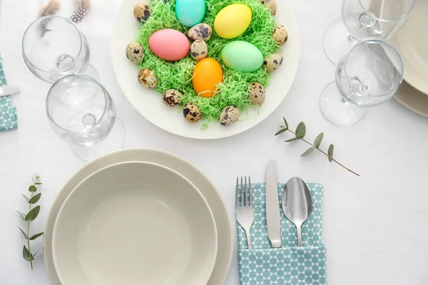 Apparecchiatura tavola Pasqua — Foto Stock
