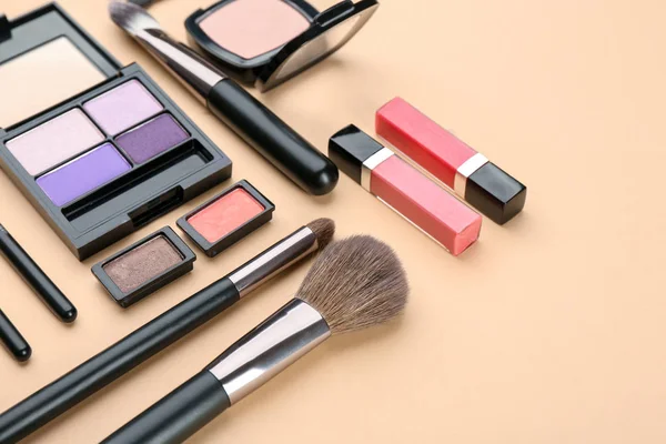 Decorative cosmetics and tools — Stock Photo, Image
