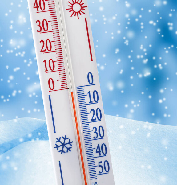 Thermometer registering temperature 
