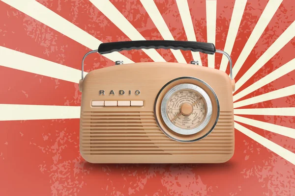 Radio on color background — Stock Photo, Image