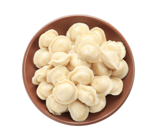 Тарелка с вкусными пельменями
 