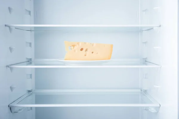 cheese in empty refrigerator