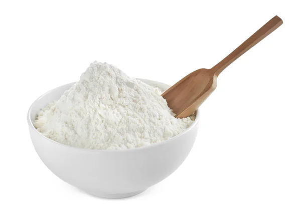 Flour on white background — Stock Photo, Image