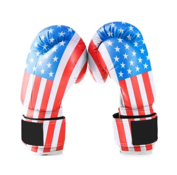 アメリカの国旗の色のボクシング グローブ — ストック写真