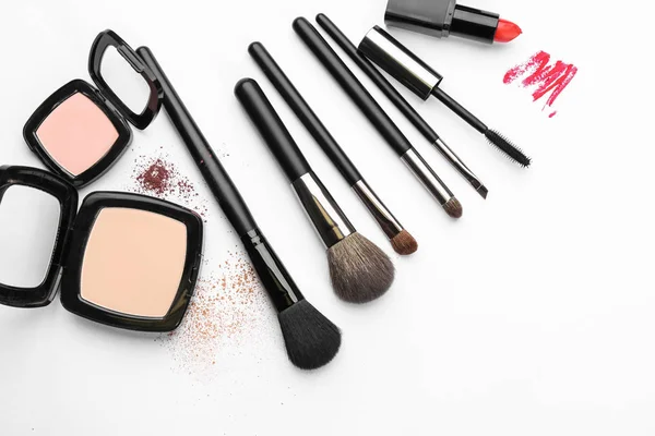 Decorative cosmetics and tools — Stock Photo, Image