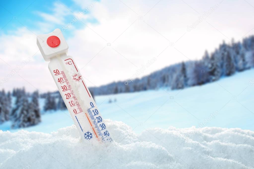 Thermometer registering temperature 