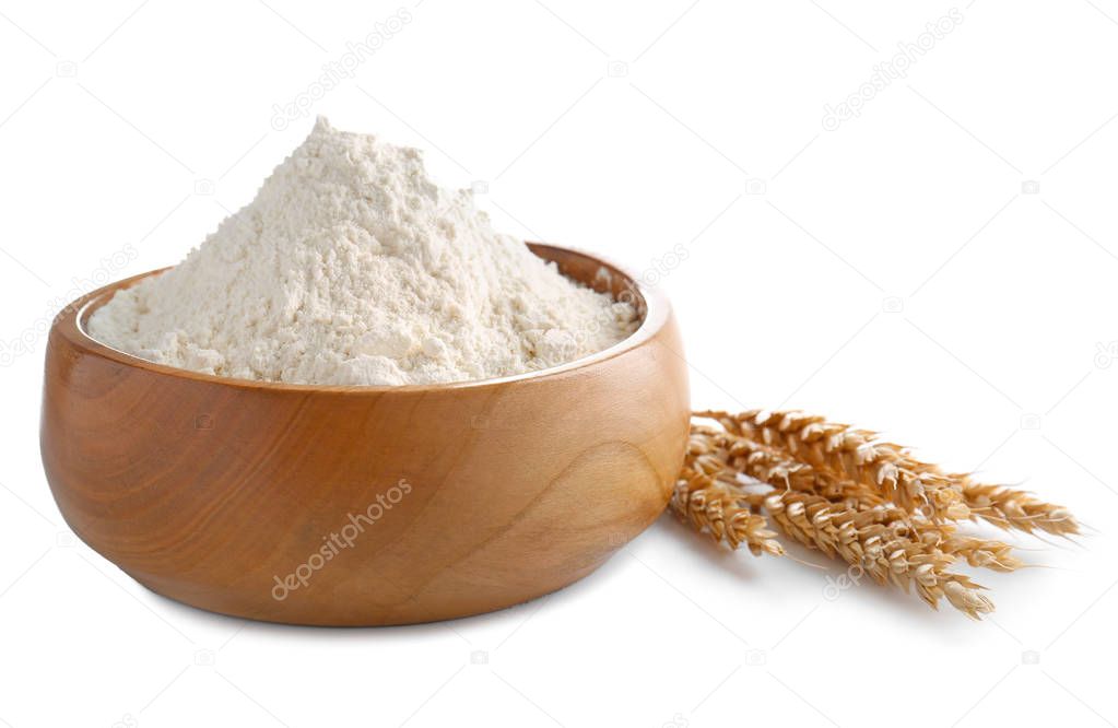  flour on white background