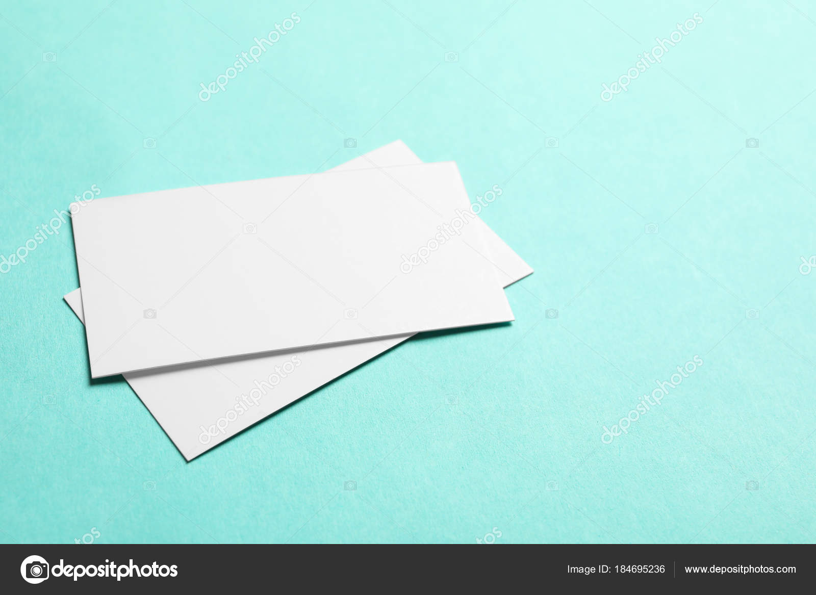 Blank Business Cards On Color Background Stock Photo Belchonock