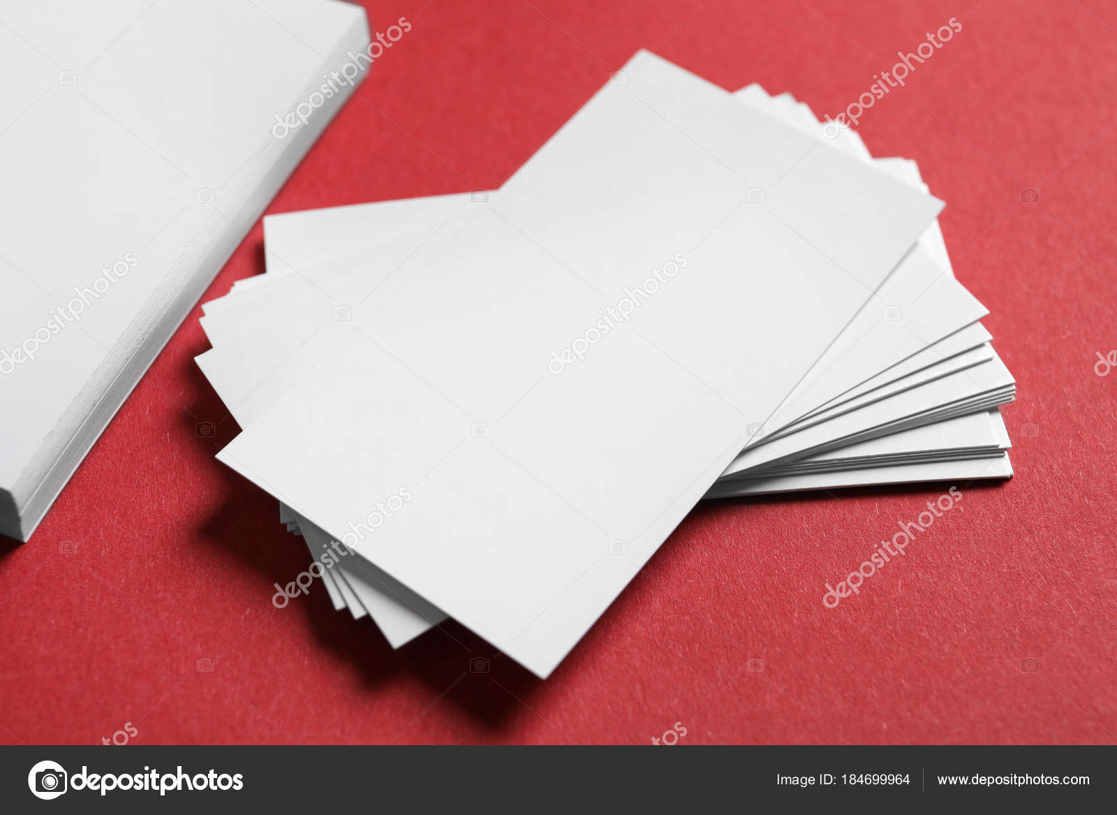 Blank Business Cards On Color Background Stock Photo Belchonock