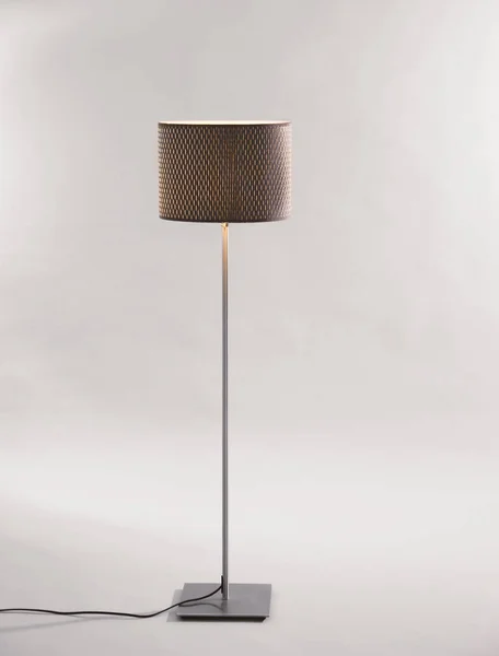 Elegant floor lamp on grey background