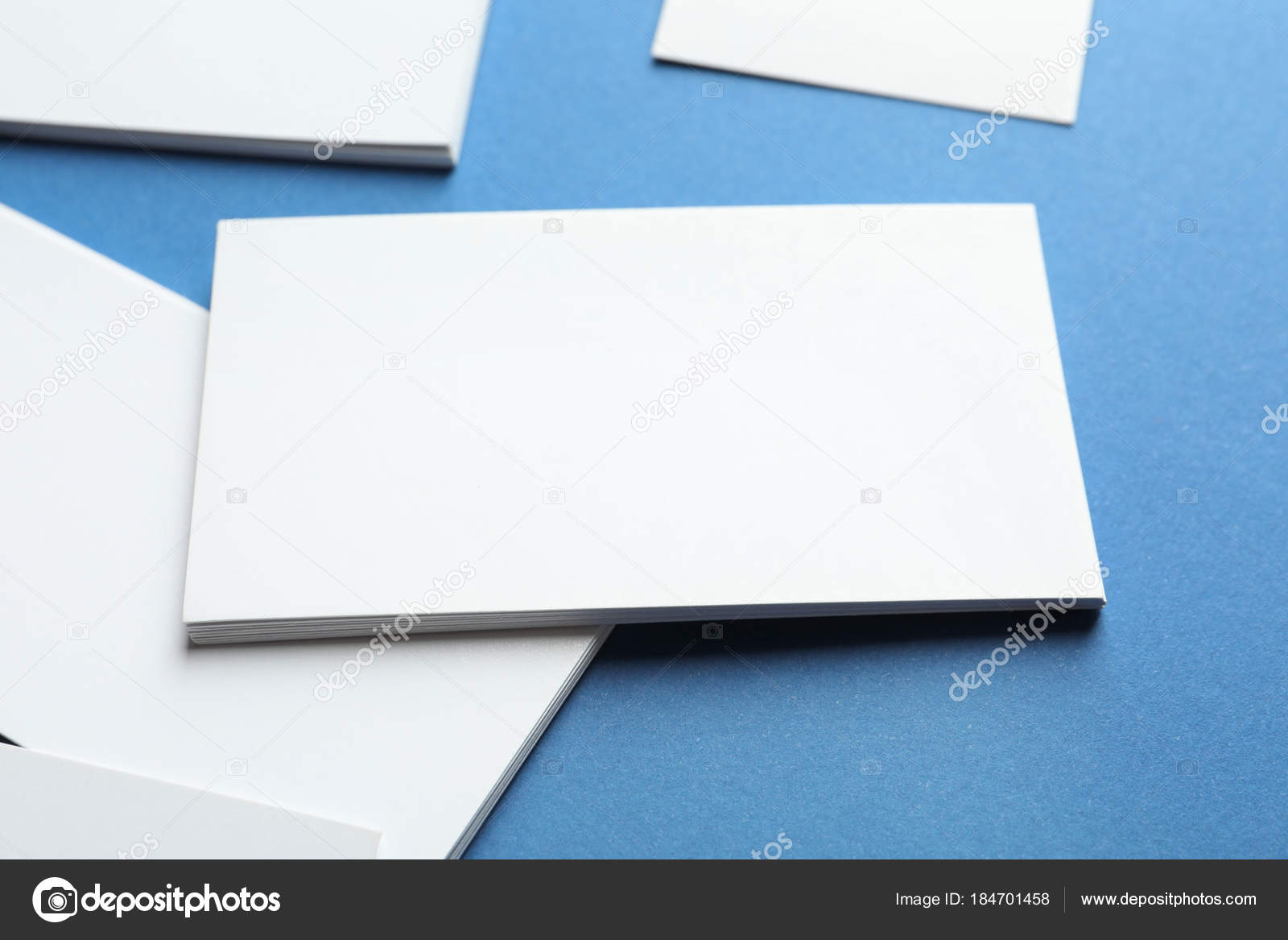Blank Business Cards On Color Background Stock Photo Belchonock