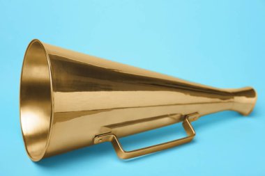 Vintage megaphone on color background clipart