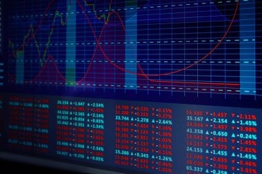 Hisse senedi verileri, closeup izlemek. Finansal ticaret kavramı