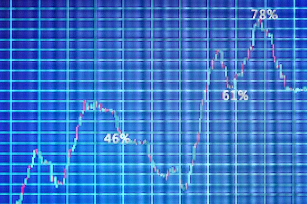 Monitore com dados de estoque, close-up. Conceito de negociação financeira — Fotografia de Stock