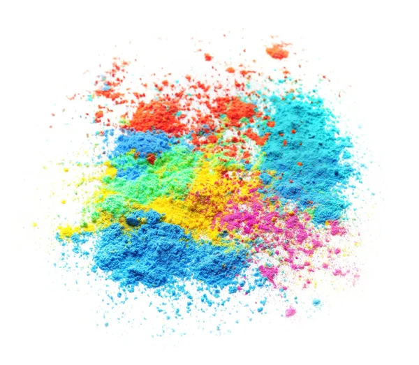 Colorful powders for Holi festival on white background — Stock Photo, Image