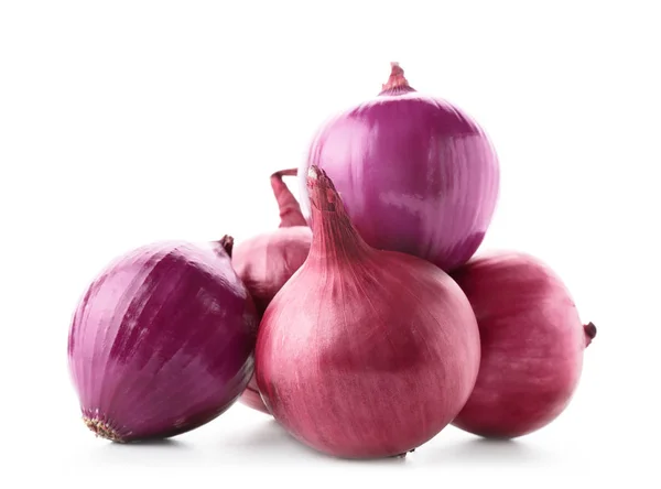 Red onions on white background — Stock Photo, Image