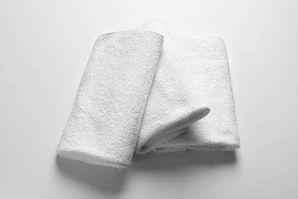 Folded clean terry towels — Stock Photo, Image