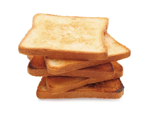 Tasty toasted bread on white background — Stock Photo, Image