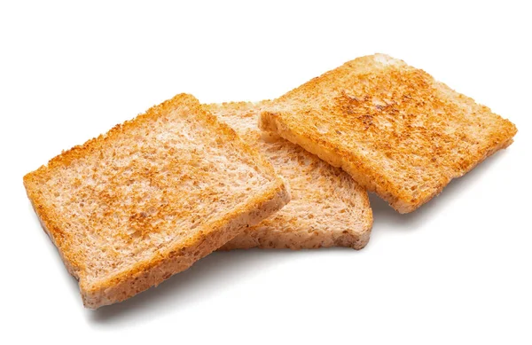 Вкусный жареный хлеб на белом фоне — стоковое фото