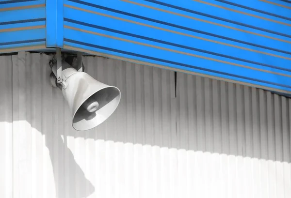 Megaphone on building outdoors — Stock Photo, Image