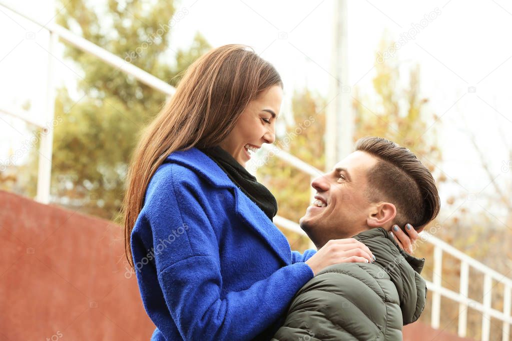 Beautiful couple in warm clothes