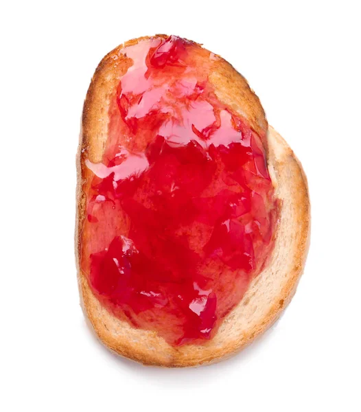 Beyaz arka plan üzerinde tatlı reçelli lezzetli kızarmış ekmek — Stok fotoğraf