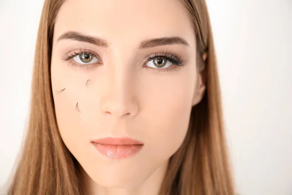 Kvinna med eyelash förlust problem — Stockfoto