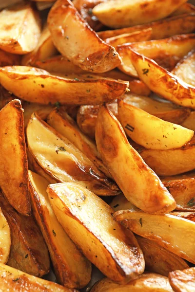 Tasty potato wedges, closeup — Stock Photo, Image