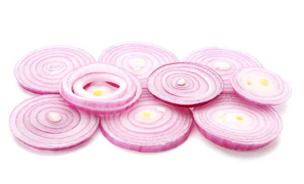 Sliced Red Onion White Background — Stock Photo, Image