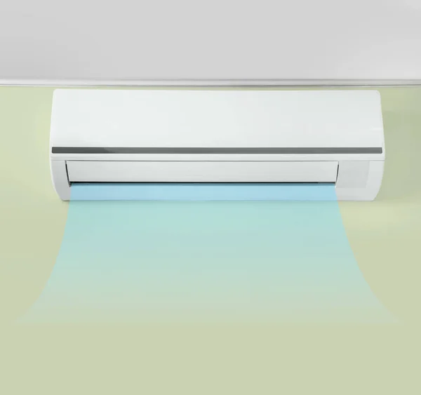 Klimaanlage Mit Kaltluftdurchfluss Innenräumen Eingeschaltet — Stockfoto