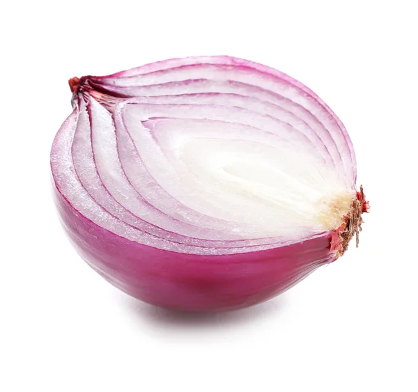 Cut Red Onion White Background — Stock Photo, Image