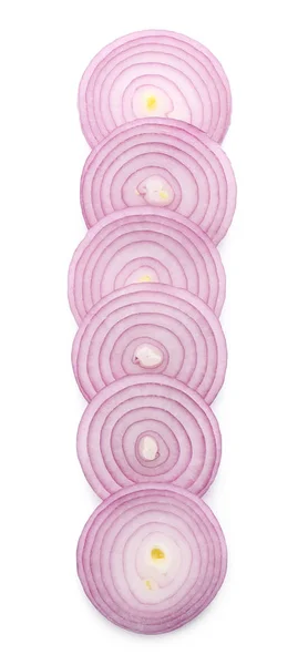 Sliced Red Onion White Background — Stock Photo, Image