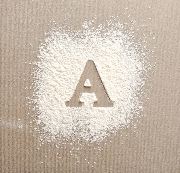 Silhouette Letter Scattered Flour — Stock Photo, Image