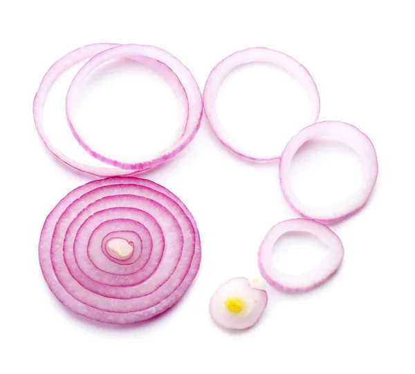 Sliced Red Onion White Background — Stock Photo, Image