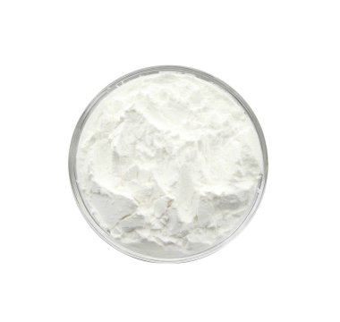 Beyaz arka plan üzerinde Mısır nişastası kase