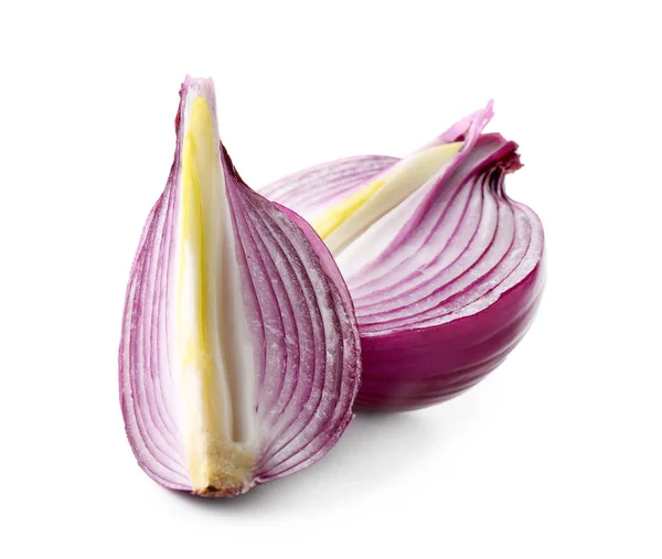 Sliced Red Onion White Background — Stock Photo, Image
