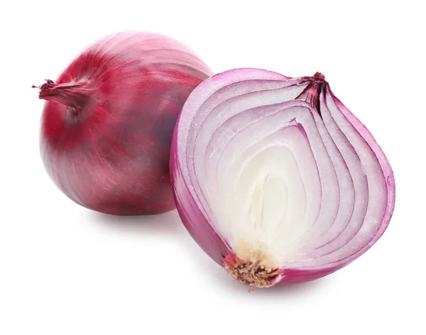 Ripe Red Onions White Background — Stock Photo, Image